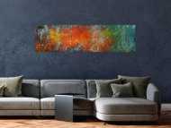 Gemälde Original abstrakt 40x150cm Spachteltechnik expressionistisch handgemalt bunte Farben Einzelstück
