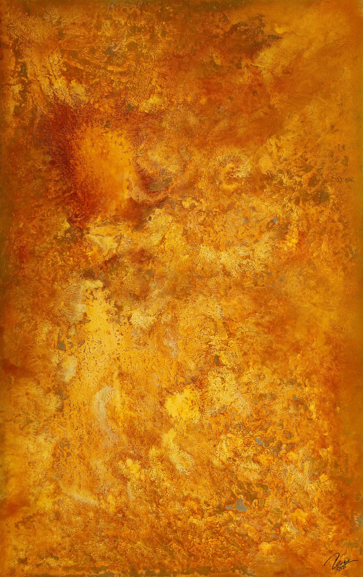Original Gemälde abstrakt 160x100cm Aus echtem Rost Modern Art auf Leinwand orange braun hochwertig