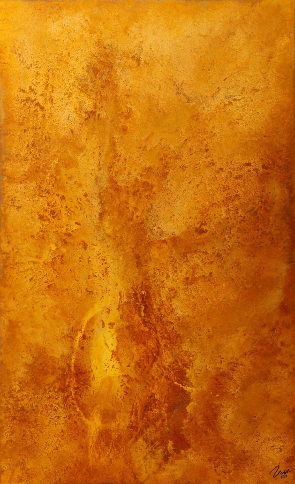 Gemälde Original abstrakt 180x110cm Aus echtem Rost expressionistisch handgemalt braun orange Unikat