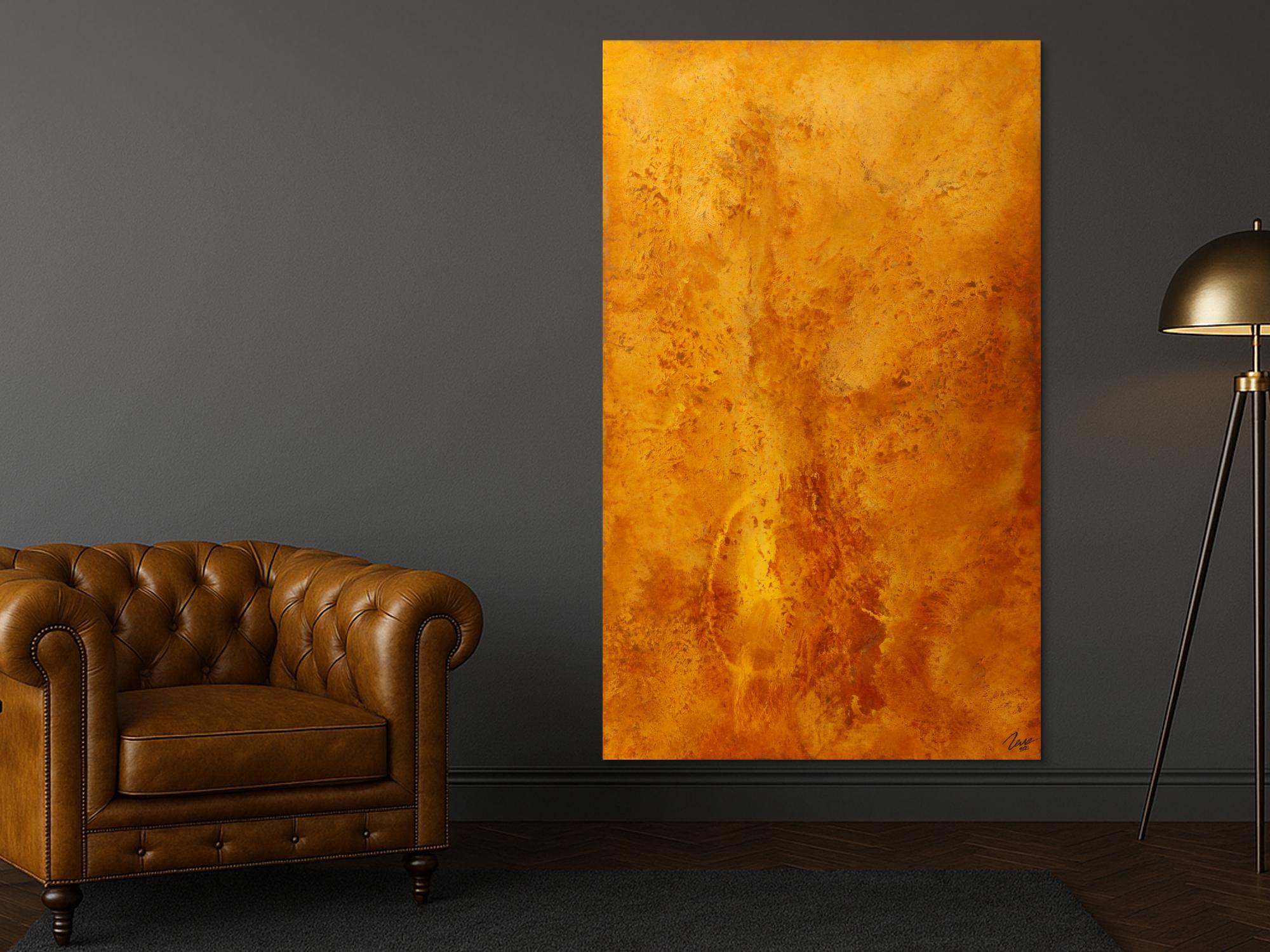 Gemälde Original abstrakt 180x110cm Aus echtem Rost expressionistisch handgemalt braun orange Unikat