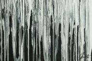 Detailaufnahme Gemälde Original abstrakt 80x100cm Minimalistisch zeitgenössisch handgefertigt Mischtechnik schwarz weiß grau Unikat
