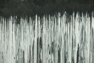 Detailaufnahme Gemälde Original abstrakt 80x100cm Minimalistisch zeitgenössisch handgefertigt Mischtechnik schwarz weiß grau Unikat