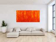 Gemälde Original abstrakt 90x180cm Spachteltechnik zeitgenössisch auf Leinwand Action Painting rot orange hochwertig