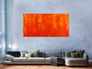 Gemälde Original abstrakt 90x180cm Spachteltechnik zeitgenössisch auf Leinwand Action Painting rot orange hochwertig