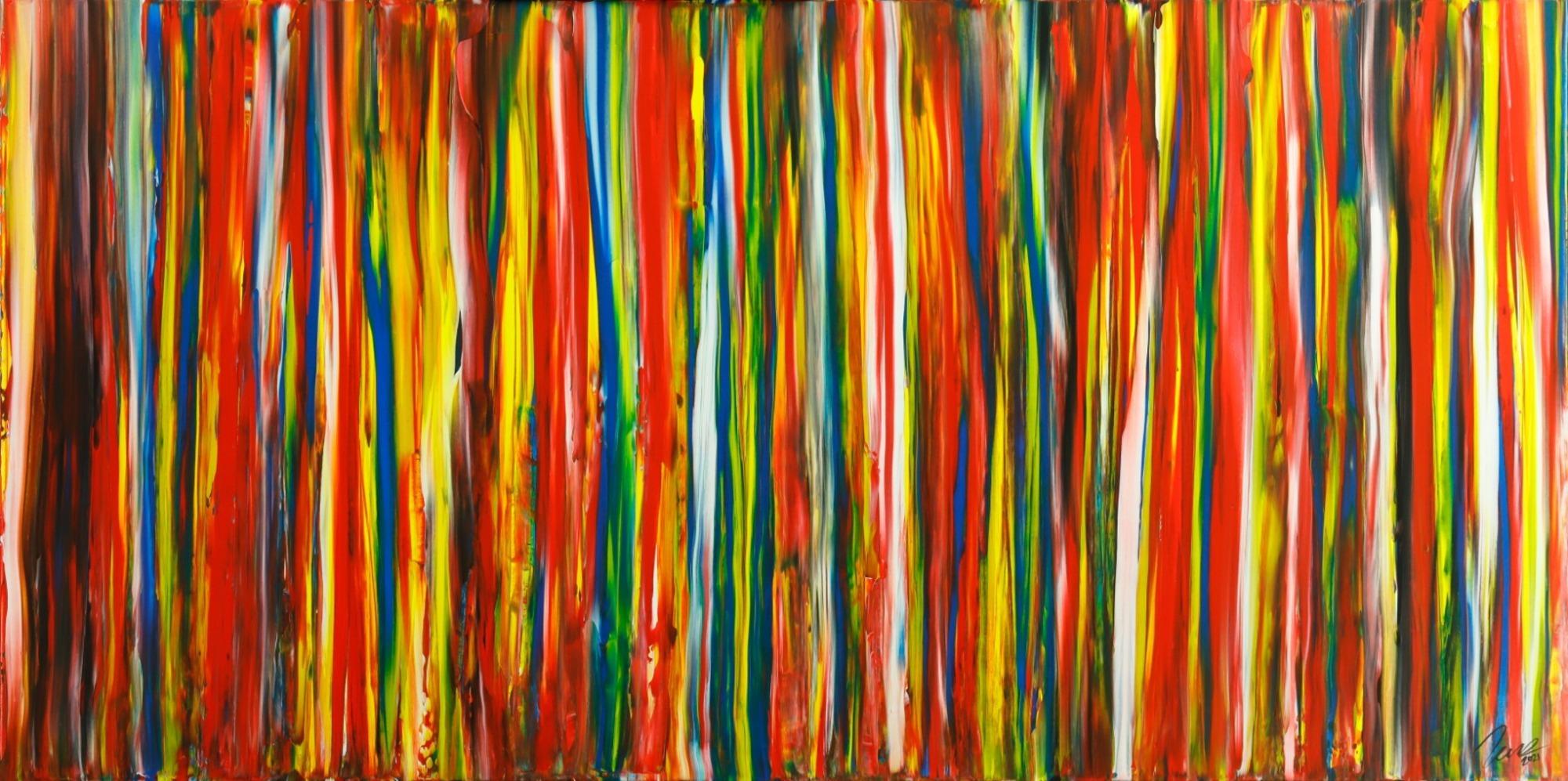 Gemälde Original abstrakt 100x200cm Spachteltechnik Modern Art auf Leinwand  braun rot schwarz Einzelstück