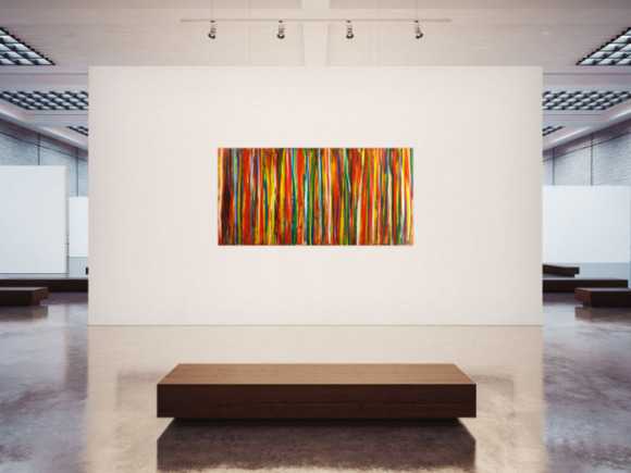 Gemälde Original abstrakt 100x200cm Spachteltechnik Modern Art auf Leinwand  braun rot schwarz Einzelstück