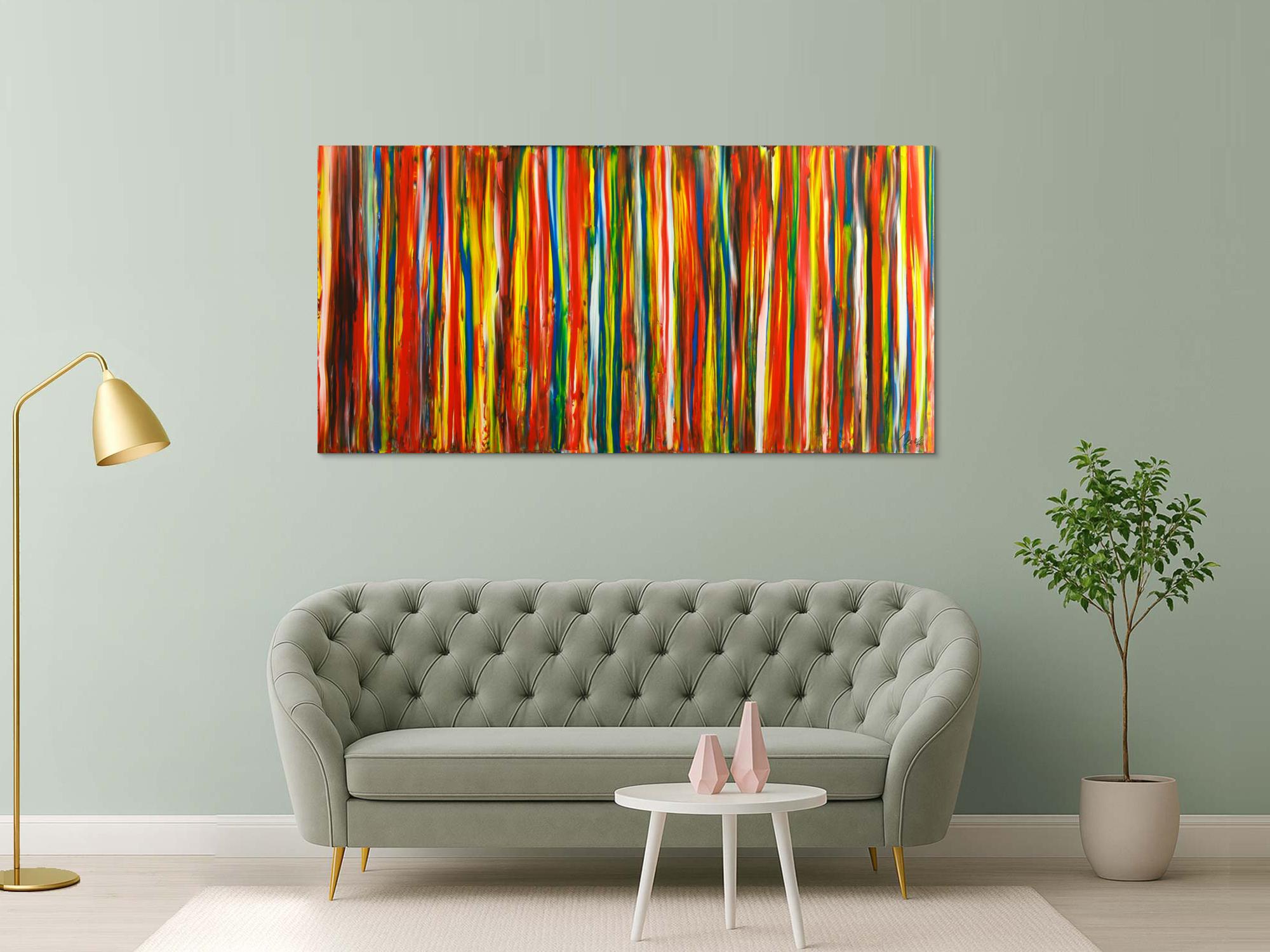 Gemälde Original abstrakt 100x200cm Spachteltechnik Modern Art auf Leinwand  braun rot schwarz Einzelstück