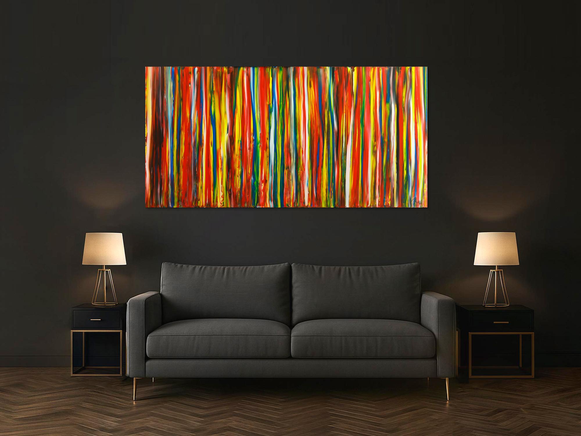 Gemälde Original abstrakt 100x200cm Spachteltechnik Modern Art auf Leinwand  braun rot schwarz Einzelstück