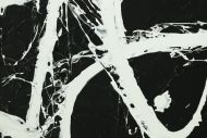 Detailaufnahme Original Gemälde abstrakt 100x140cm Minimalistisch zeitgenössisch handgemalt Action Painting schwarz weiß anthrazit Einzelstück