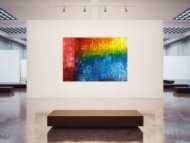 Gemälde Original abstrakt 150x220cm Spachteltechnik Modern Art handgemalt  rot blau schwarz Unikat