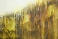 Detailaufnahme Abstraktes Original Gemälde 100x200cm Mischtechnik expressionistisch auf Leinwand  weiß beige schwarz Unikat