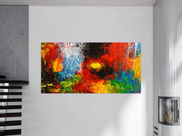 Original Gemälde abstrakt 100x200cm Action Painting expressionistisch handgemalt  schwarz rot braun Einzelstück