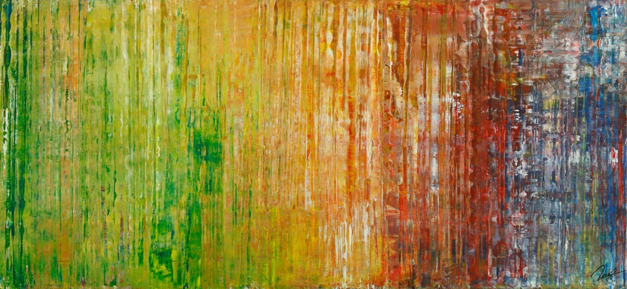Gemälde Original abstrakt 80x180cm Spachteltechnik Moderne Kunst auf Leinwand bunt hochwertig