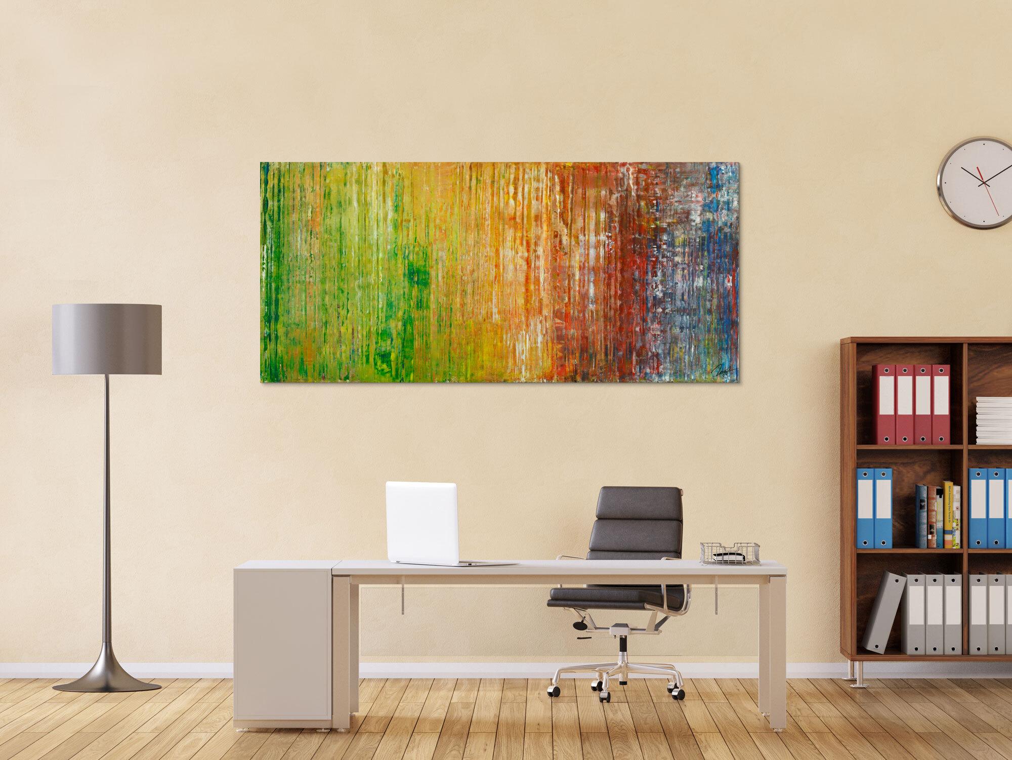Gemälde Original abstrakt 80x180cm Spachteltechnik Moderne Kunst auf Leinwand bunt hochwertig