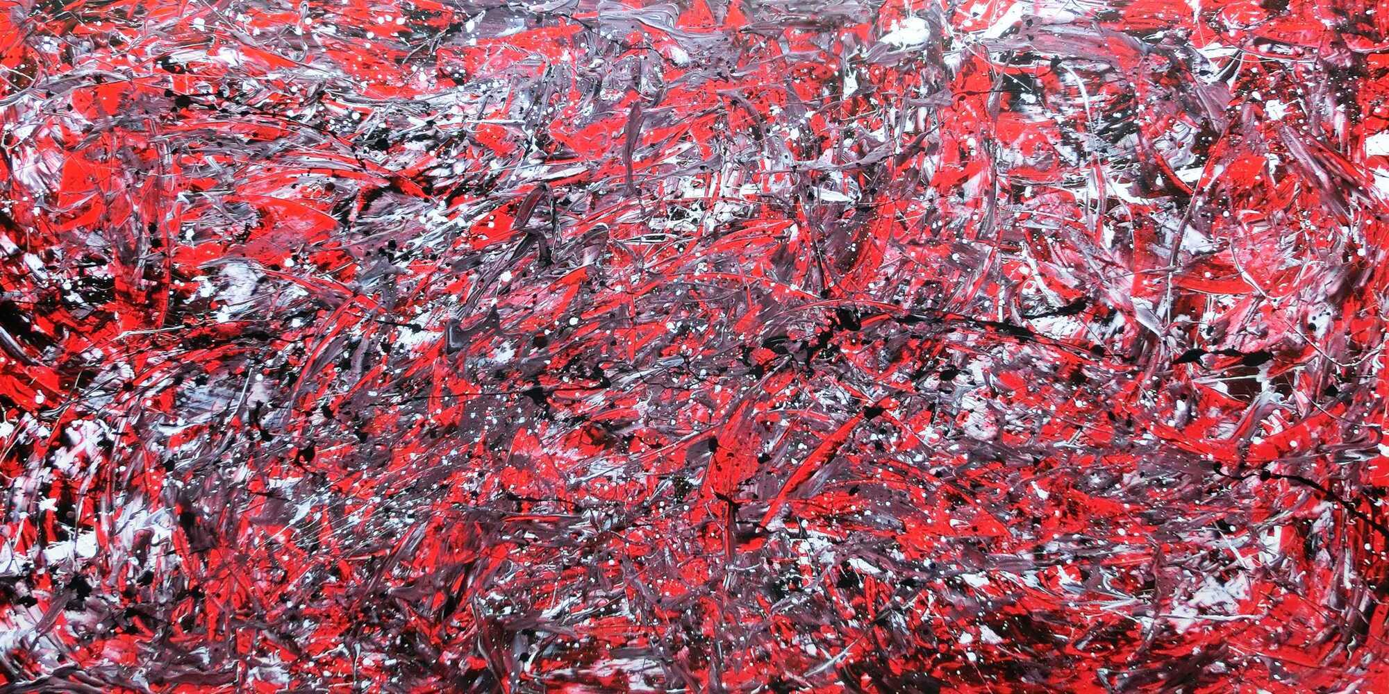 Abstraktes Acrylbild modern rot