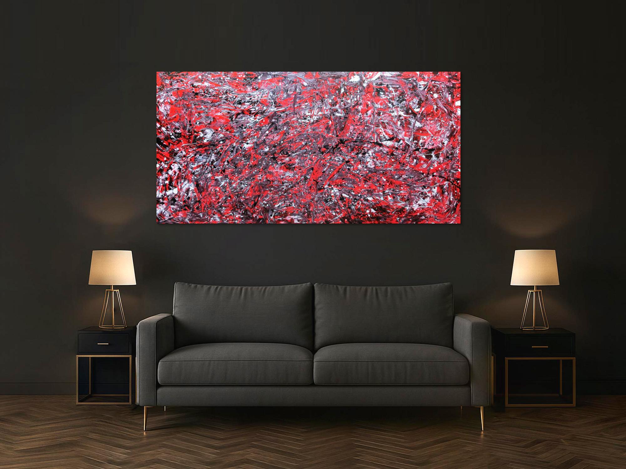 Abstraktes Acrylbild modern rot