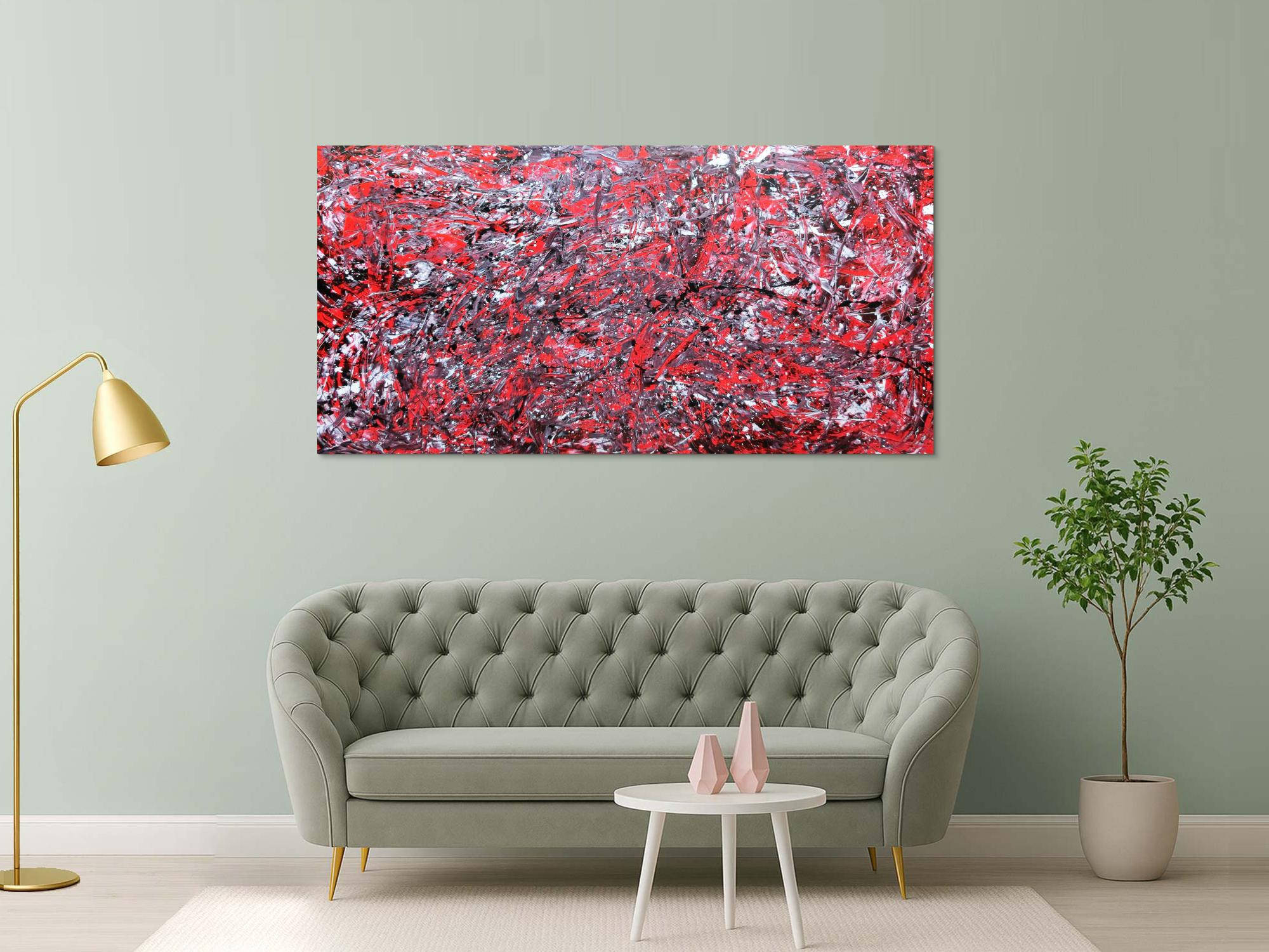 Abstraktes Acrylbild modern rot