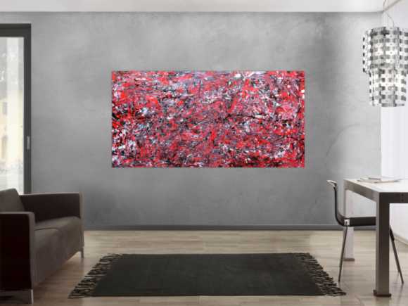 Abstraktes Acrylbild modern rot