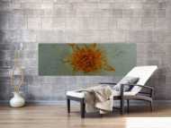 Gemälde Original abstrakt 60x180cm aus echtem Rost Moderne Kunst handgefertigt anthrazit braun orange grau Unikat