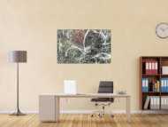 Original Gemälde abstrakt 75x120cm Action Painting Moderne Kunst auf Leinwand anthrazit grau rosa weiß Einzelstück
