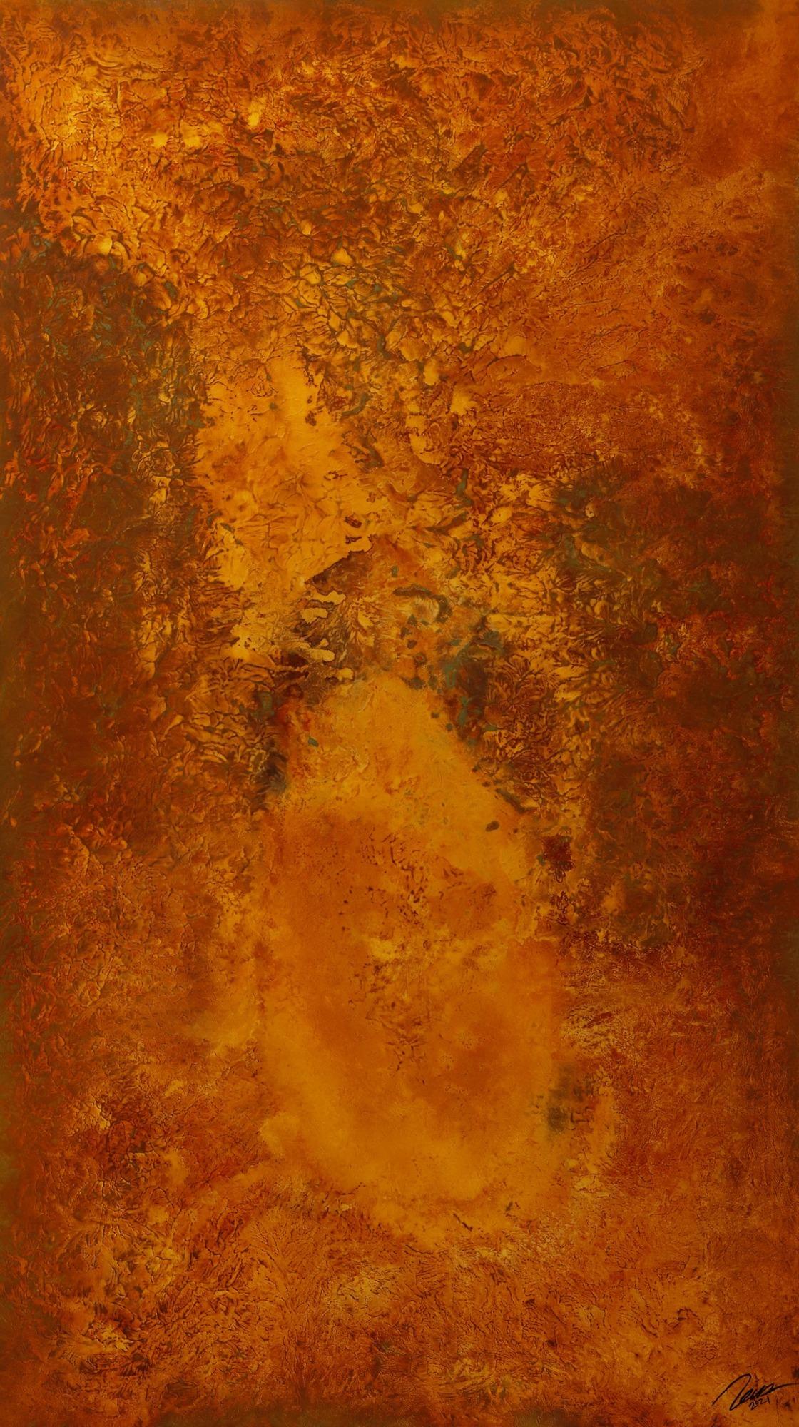 Original Gemälde abstrakt 180x100cm Aus echtem Rost Moderne Kunst auf Leinwand braun rot einzigartig
