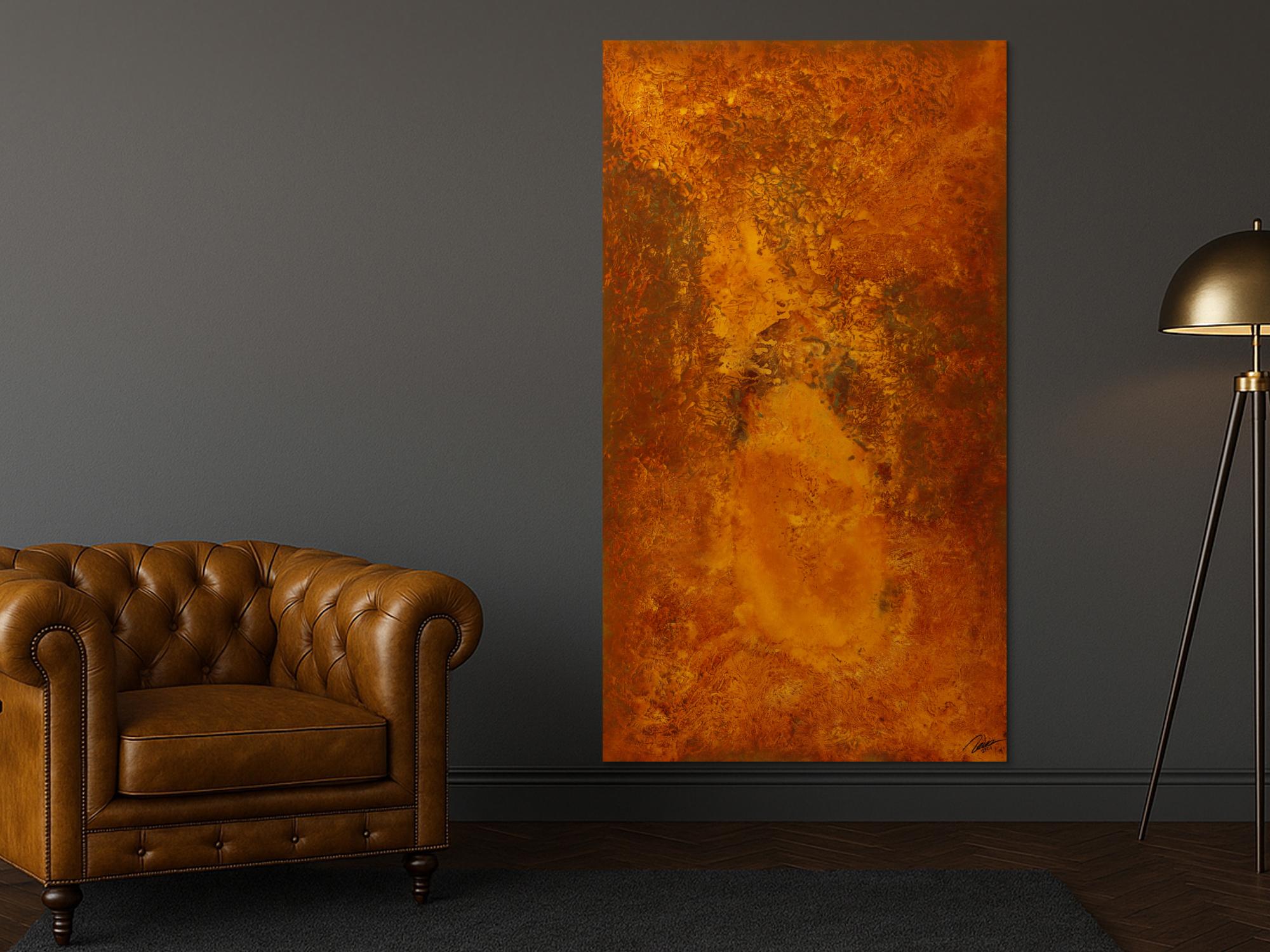 Original Gemälde abstrakt 180x100cm Aus echtem Rost Moderne Kunst auf Leinwand  braun rot einzigartig