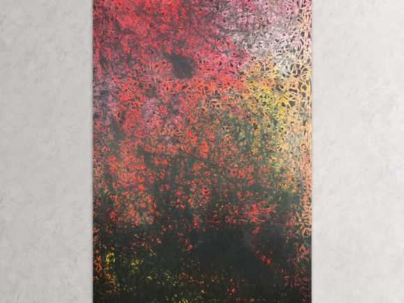 Abstraktes Acrylbild modern dunkle Farben schwarz rot