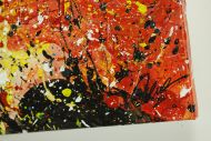 Detailaufnahme Abstraktes Original Gemälde 80x200cm  expressionistisch handgefertigt  türkis weiß schwarz Unikat