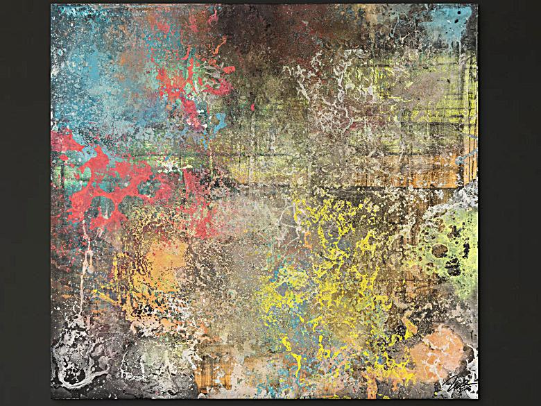Gemälde Original abstrakt 120x130cm Mischtechnik zeitgenössisch auf Leinwand  braun orange beige Unikat