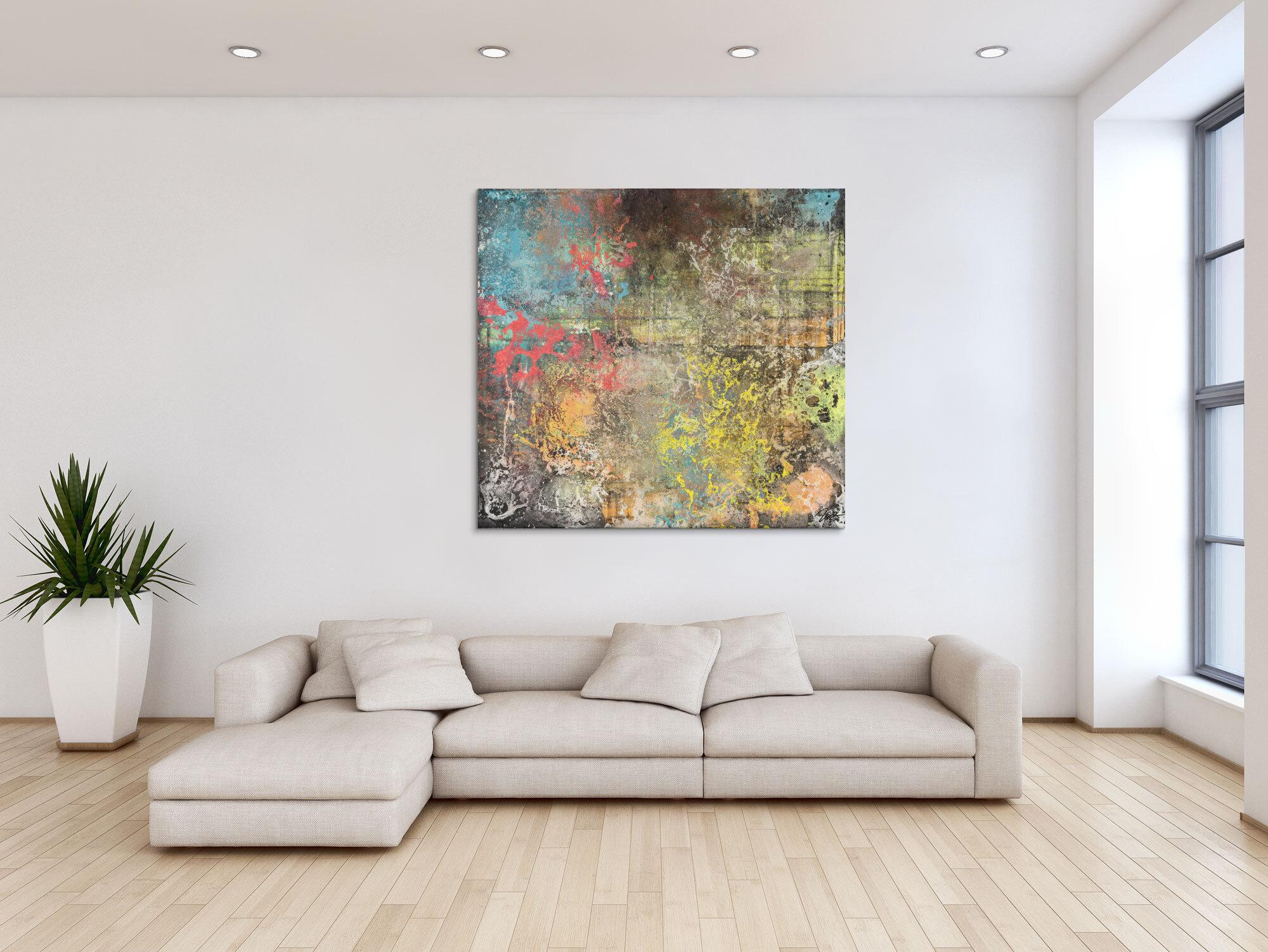 Gemälde Original abstrakt 120x130cm Mischtechnik zeitgenössisch auf Leinwand  braun orange beige Unikat