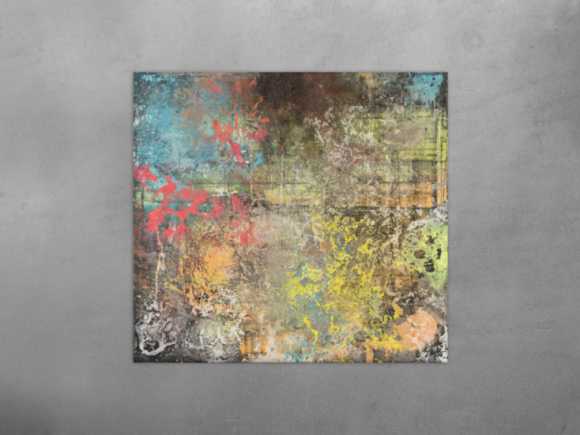 Gemälde Original abstrakt 120x130cm Mischtechnik zeitgenössisch auf Leinwand  braun orange beige Unikat