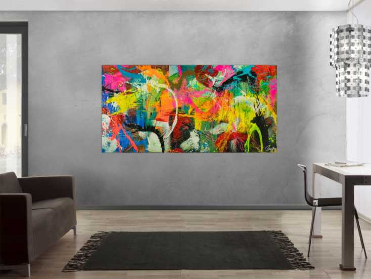 Original Gemälde abstrakt 100x200cm Action Painting Moderne Kunst ...