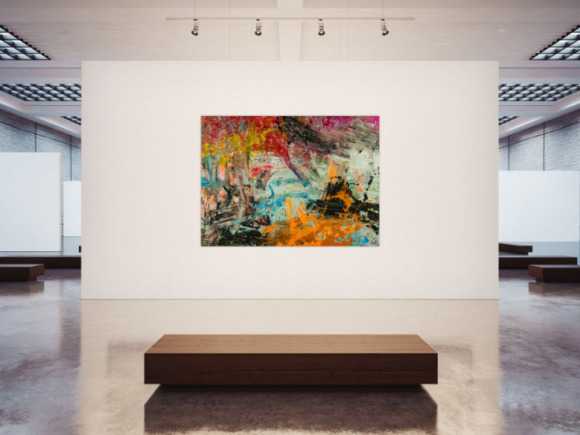Abstraktes Original Gemälde 150x200cm Action Painting Modern Art handgefertigt Mischtechnik braun schwarz beige hochwertig