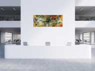 Original Gemälde abstrakt 80x200cm Action Painting Modern Art auf Leinwand Mischtechnik beige braun schwarz Unikat