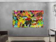 Abstraktes Original Gemälde 110x200cm Action Painting Moderne Kunst handgefertigt Mischtechnik braun schwarz gelb Einzelstück