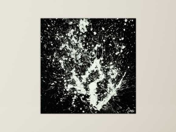 Gemälde Original abstrakt 100x100cm Minimalistisch Moderne Kunst auf Leinwand Action Painting schwarz weiß hochwertig