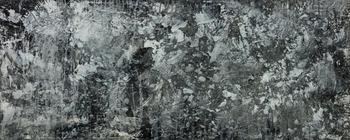 Gemälde Original abstrakt 80x200cm Minimalistisch Modern Art auf Leinwand Action Painting anthrazit schwarz grau hochwertig