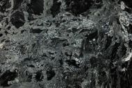 Detailaufnahme Gemälde Original abstrakt 100x100cm Minimalistisch Modern Art handgemalt Action Painting schwarz anthrazit einzigartig