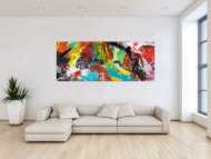 Abstraktes Original Gemälde 80x200cm Action Painting Modern Art ...