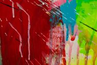 Detailaufnahme Original Gemälde abstrakt 100x200cm Action Painting zeitgenössisch auf Leinwand Spray Mischtechnik bunt neon einzigartig