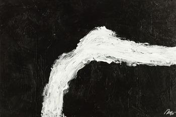 Original Gemälde abstrakt 100x150cm Minimalistisch grobe Struktur handgemalt Mischtechnik schwarz weiß hochwertig