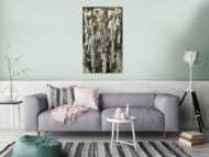 Original Gemälde abstrakt 100x60cm Mischtechnik zeitgenössisch handgefertigt schwarz anthrazit weiß einzigartig
