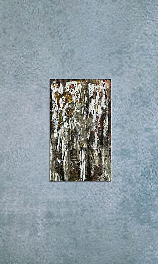 Original Gemälde abstrakt 100x60cm Mischtechnik zeitgenössisch handgefertigt schwarz anthrazit weiß einzigartig
