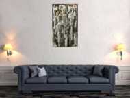 Original Gemälde abstrakt 100x60cm Mischtechnik zeitgenössisch handgefertigt schwarz anthrazit weiß einzigartig