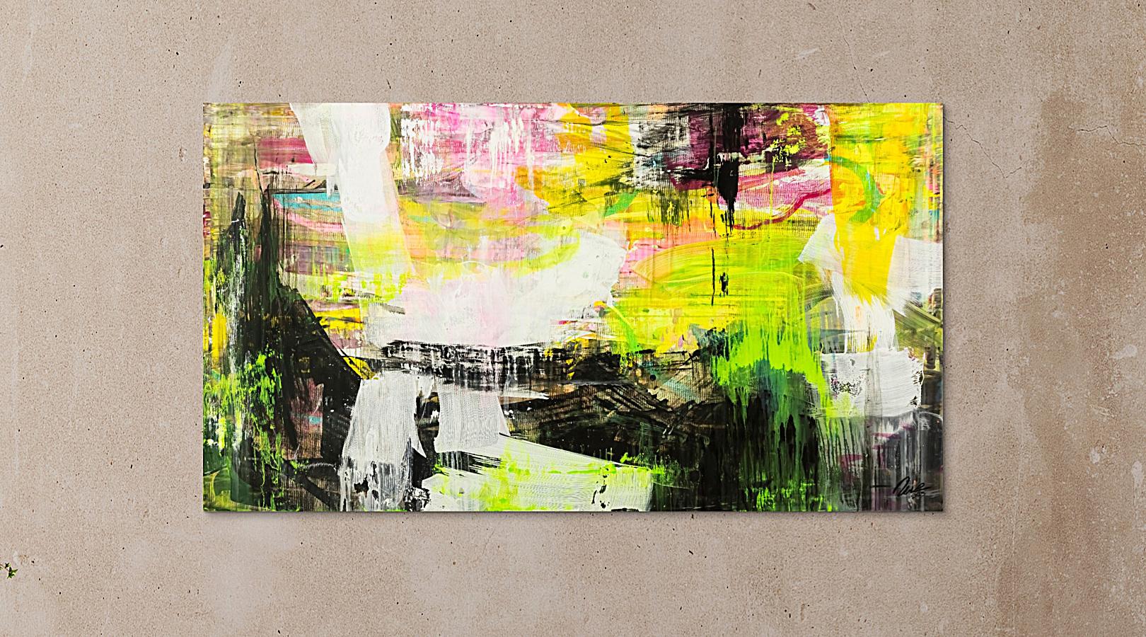 Abstraktes Kunstwerk in Rot und Orange
