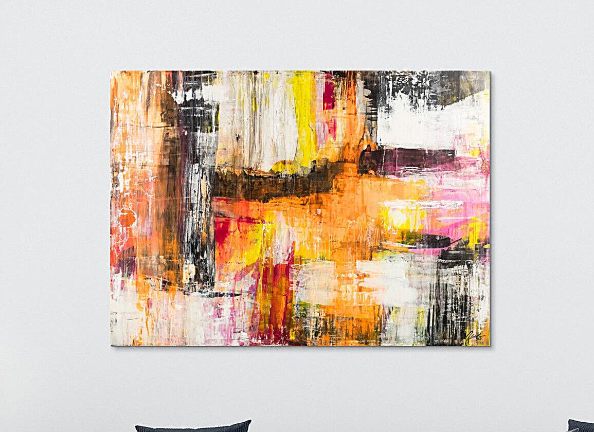 Gemälde Original abstrakt 160x220cm Spachteltechnik Modern Art handgemalt Mischtechnik weiß beige schwarz Einzelstück
