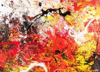 Gemälde Original abstrakt 160x220cm Action Painting Moderne Kunst handgemalt Mischtechnik rot weiß schwarz hochwertig