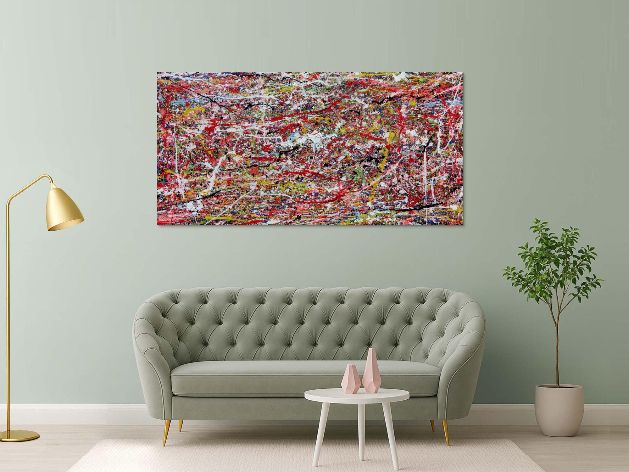 Abstraktes Wanbild Acryl modern auf Rahmen