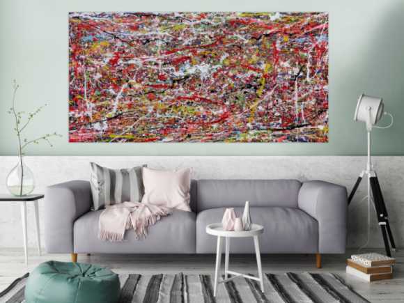 Abstraktes Wanbild Acryl modern auf Rahmen