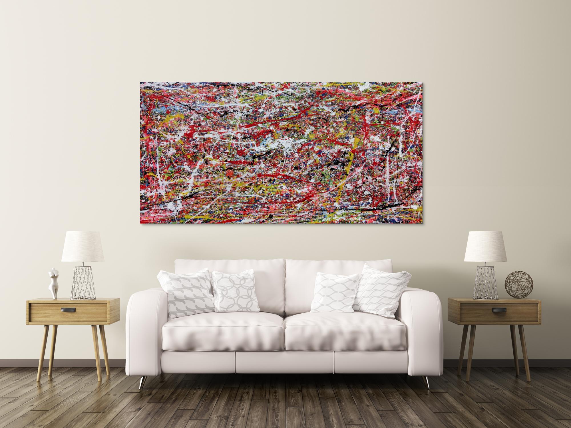 Abstraktes Wanbild Acryl modern auf Rahmen